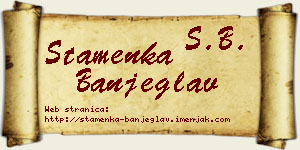 Stamenka Banjeglav vizit kartica